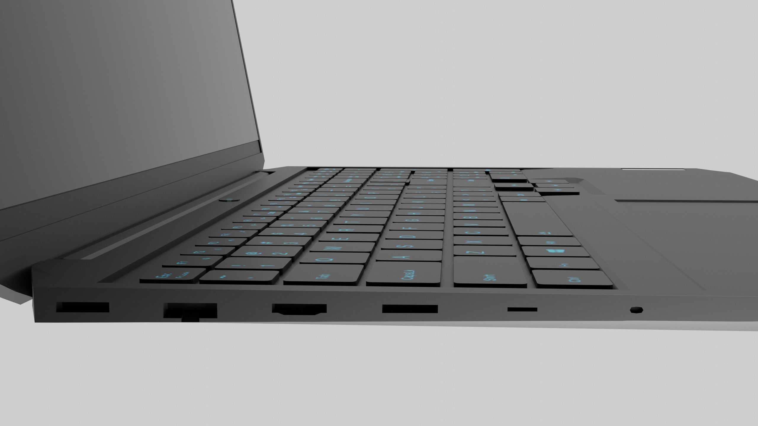 Low Poly Gaming Notebook Free low-poly 3D model_5