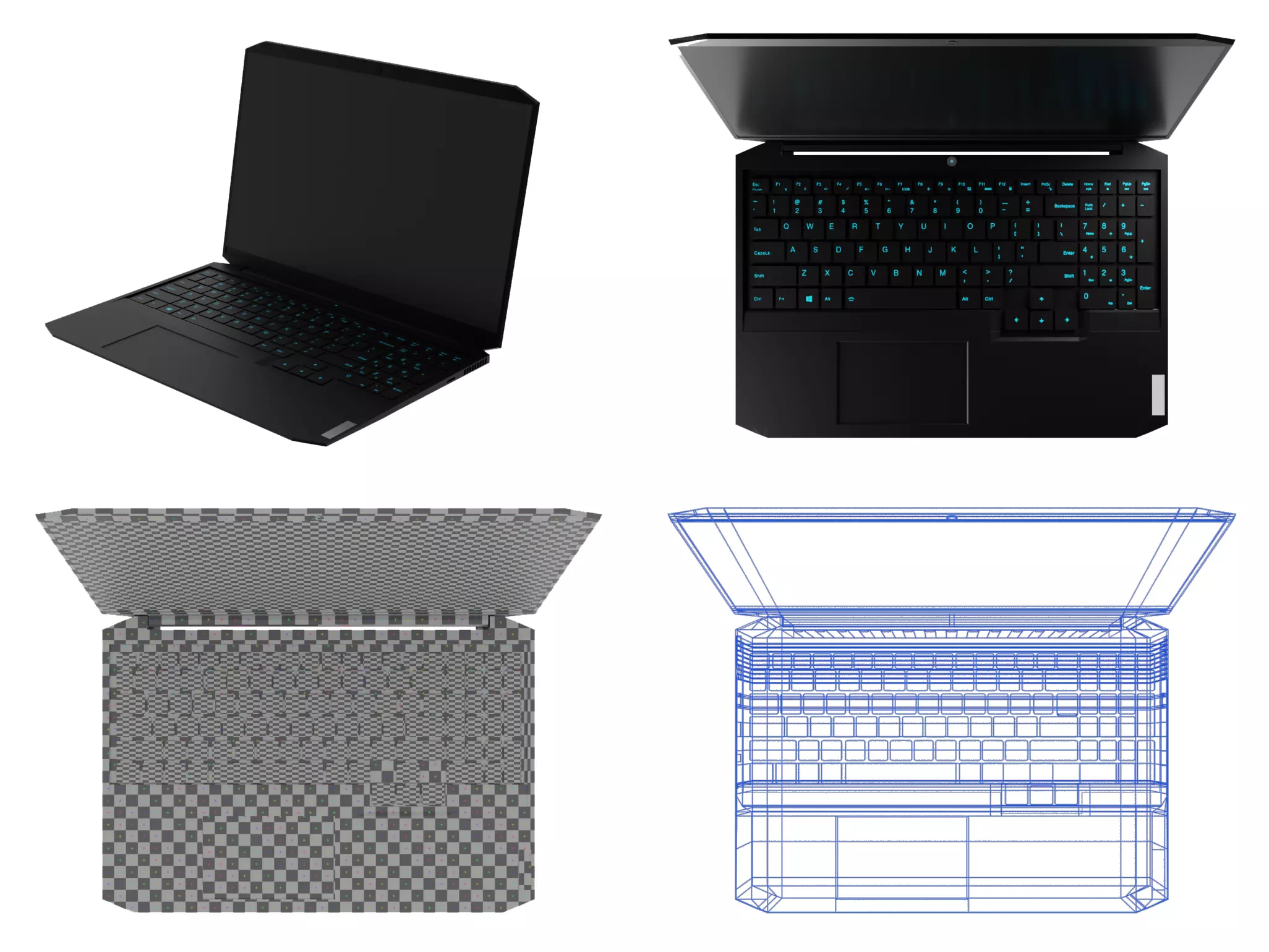 Low Poly Gaming Notebook Free low-poly 3D model_0