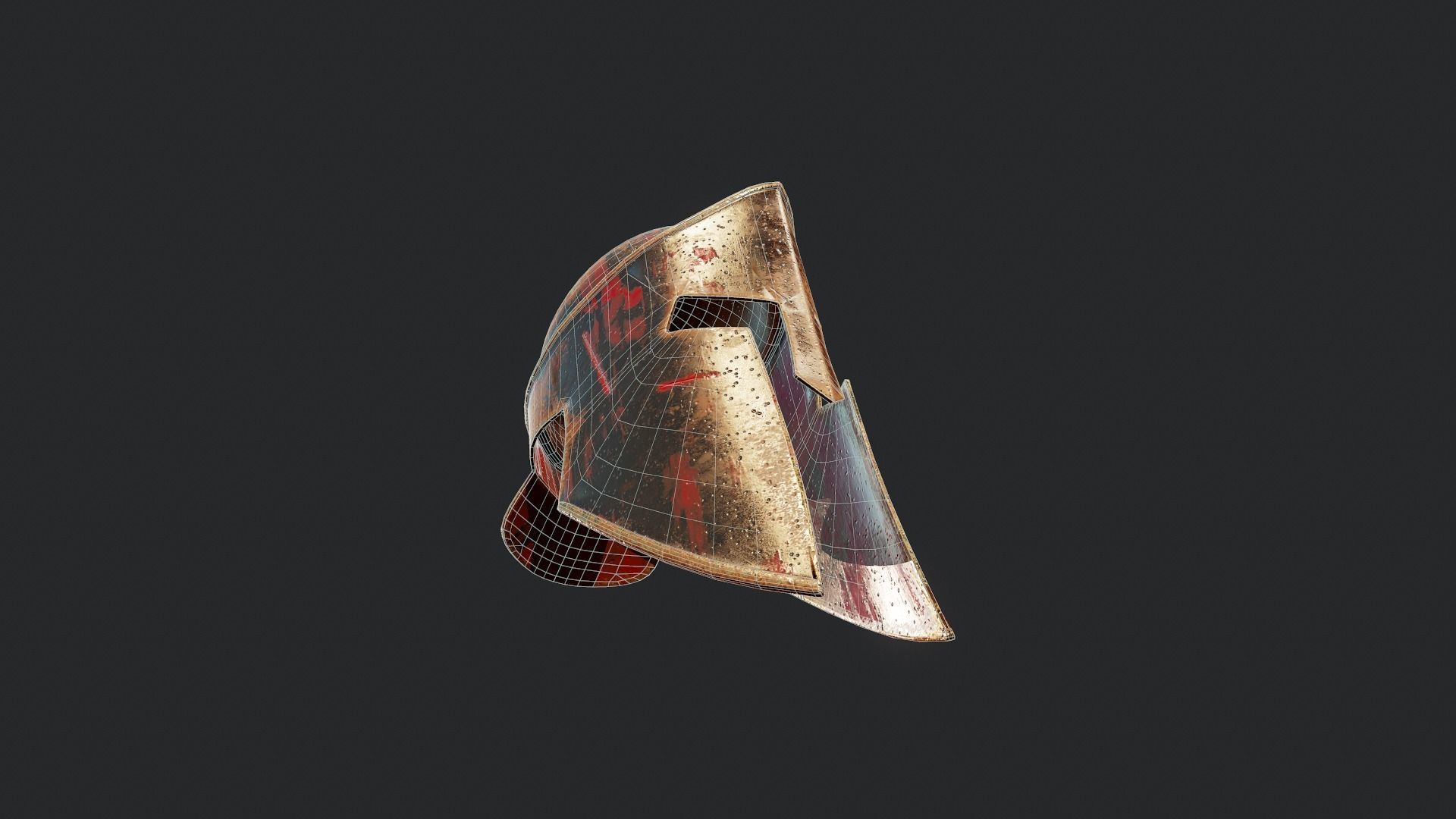 Spartan Helmet - Tutorial Included Low-poly 3D model_17