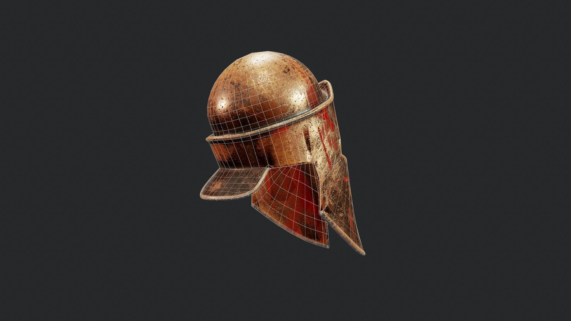 Spartan Helmet - Tutorial Included Low-poly 3D model_7