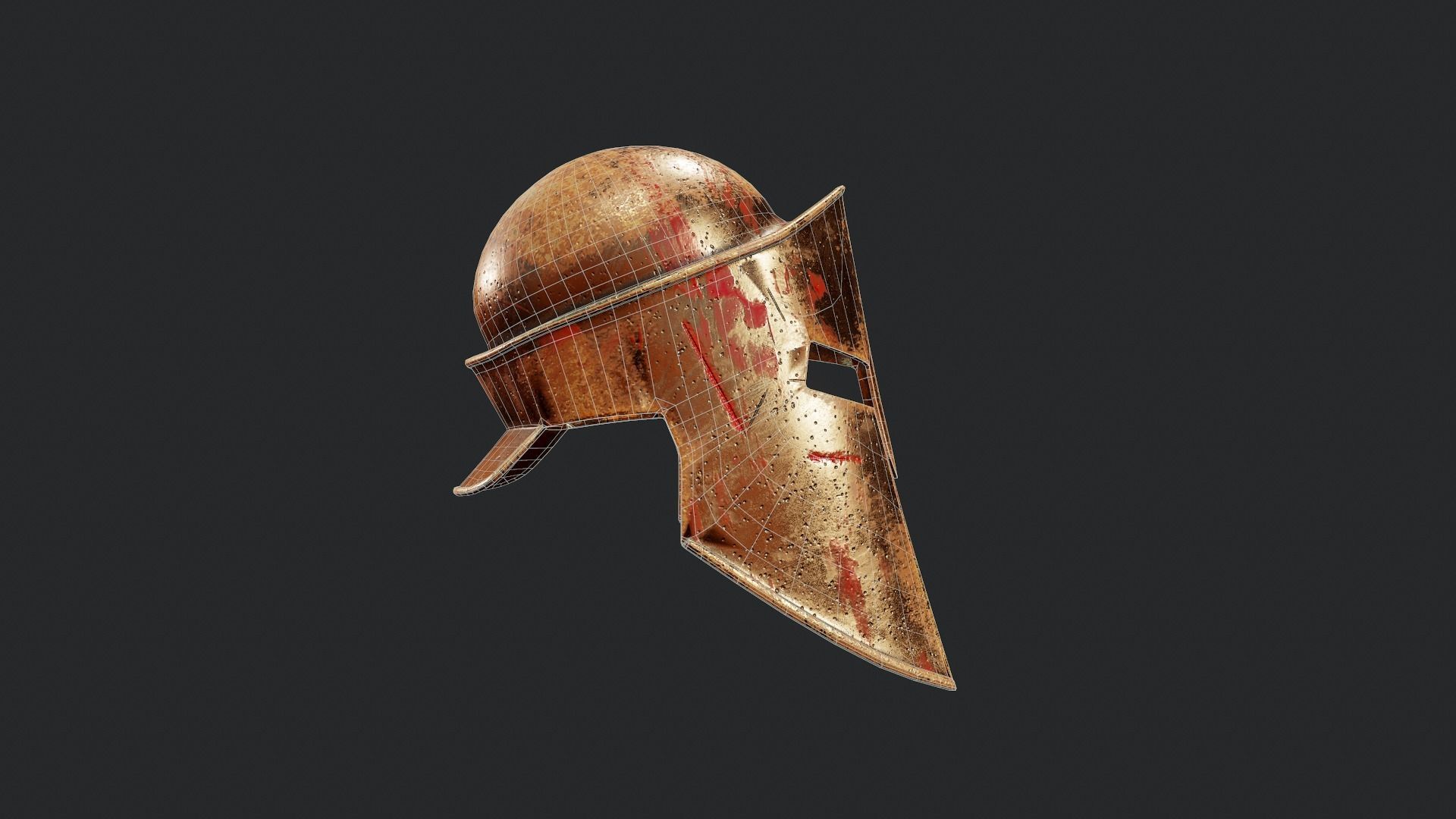 Spartan Helmet - Tutorial Included Low-poly 3D model_5