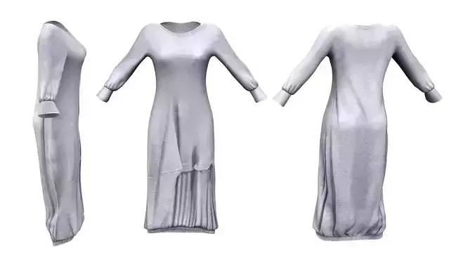 Long Sleeve Loose Fit Solid Maxi Dress