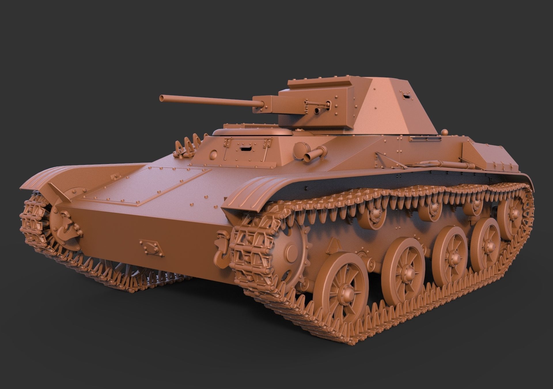 Soviet light tank T-60 3D model_8