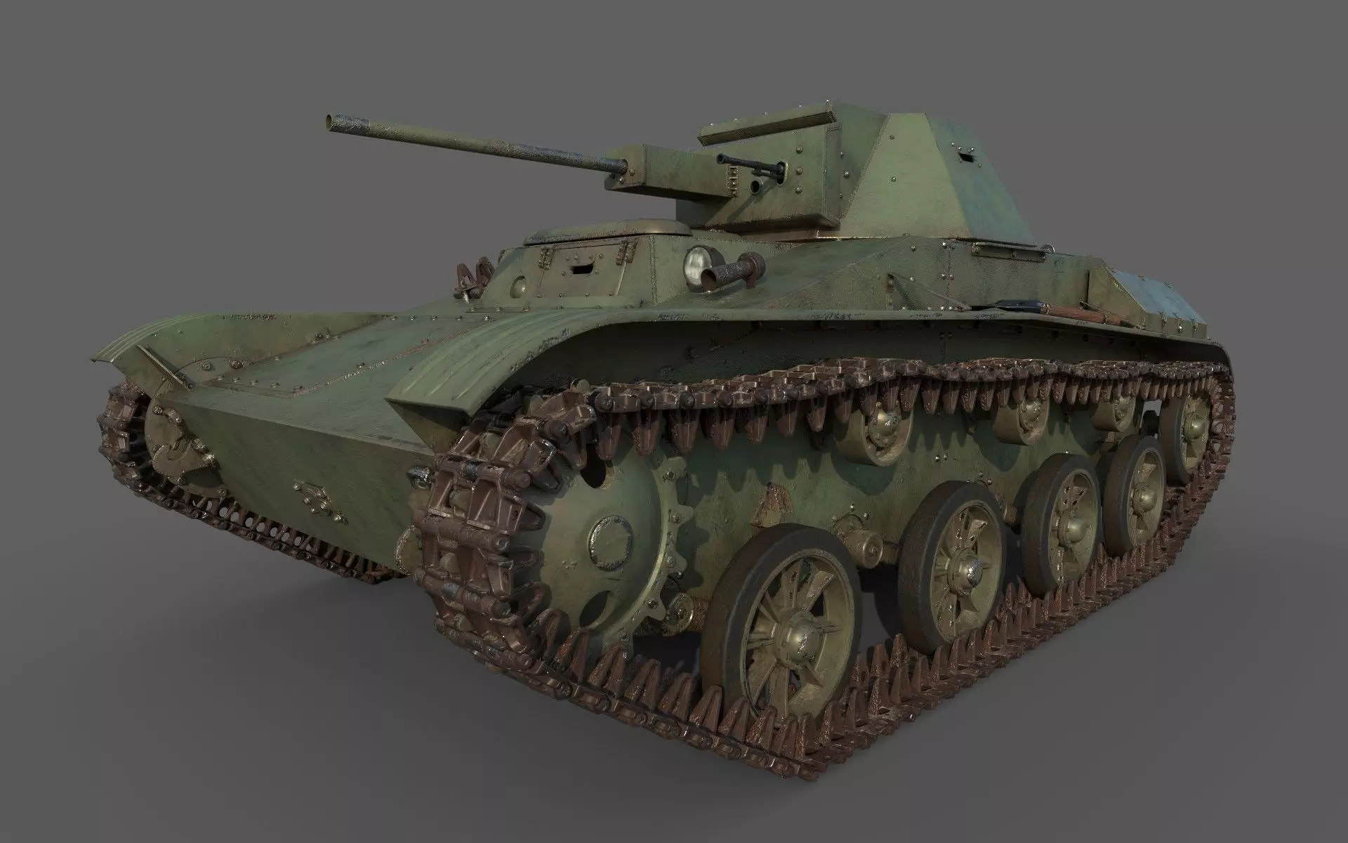 Soviet light tank T-60 3D model_0