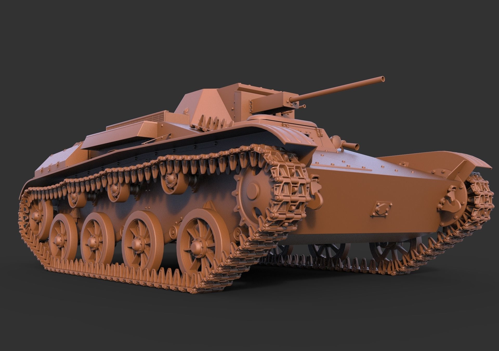 Soviet light tank T-60 3D model_10