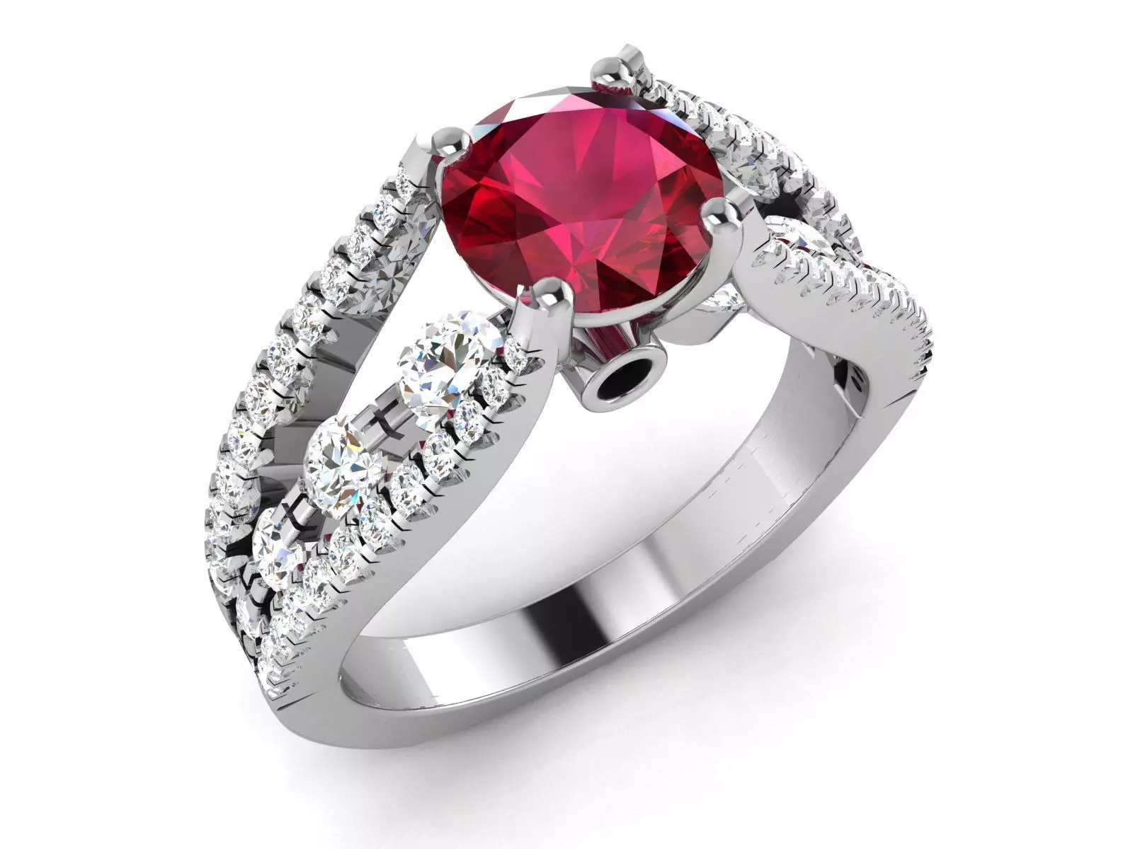 Solitaire ring model 3D print model