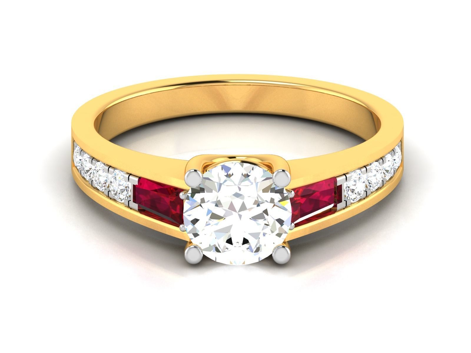 Solitaire ring model 3D print model 3D print model_7