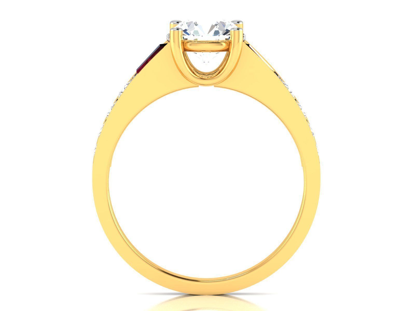 Solitaire ring model 3D print model 3D print model_2