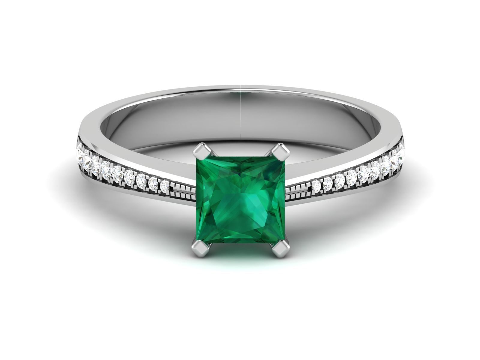 Solitaire ring model 3D print model_7