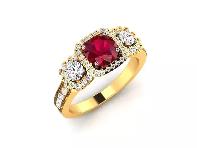 Solitaire ring model 3D print model