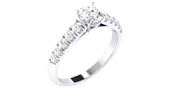 Solitaire ring model 3D print model