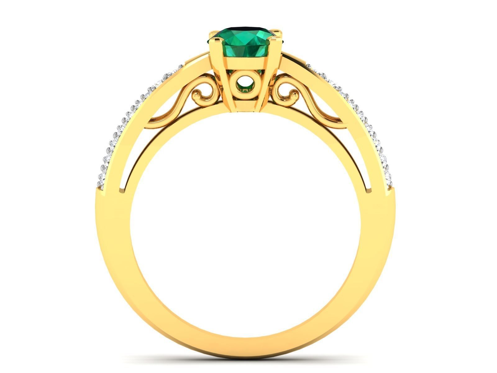 Solitaire ring model 3D print model_2
