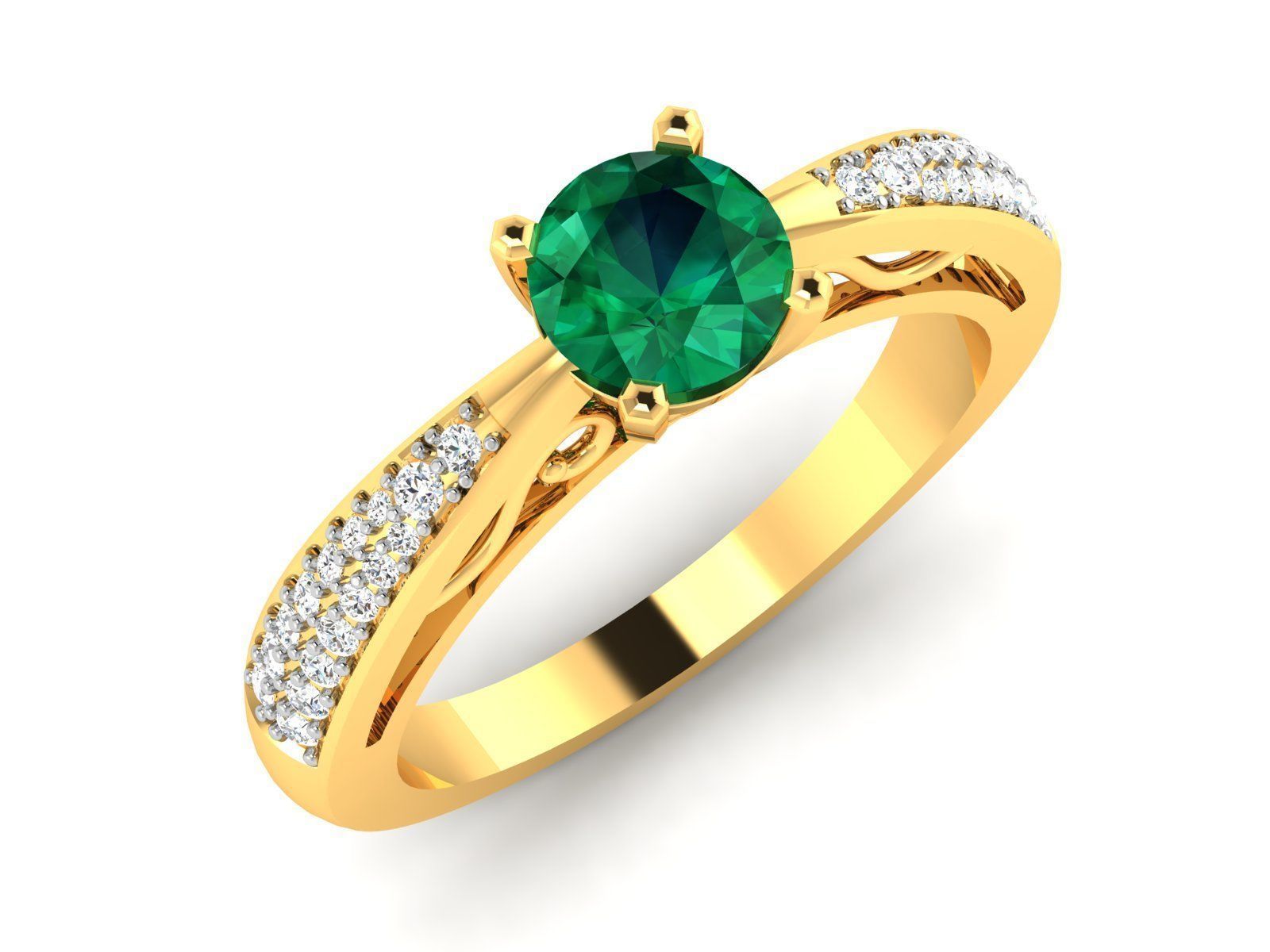 Solitaire ring model 3D print model_8