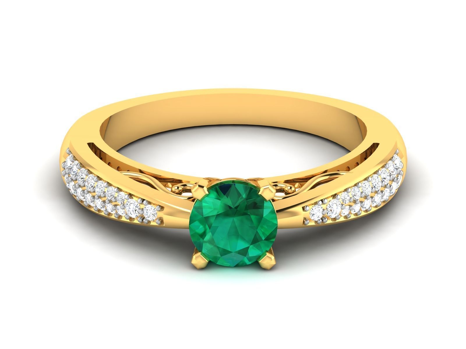 Solitaire ring model 3D print model_7