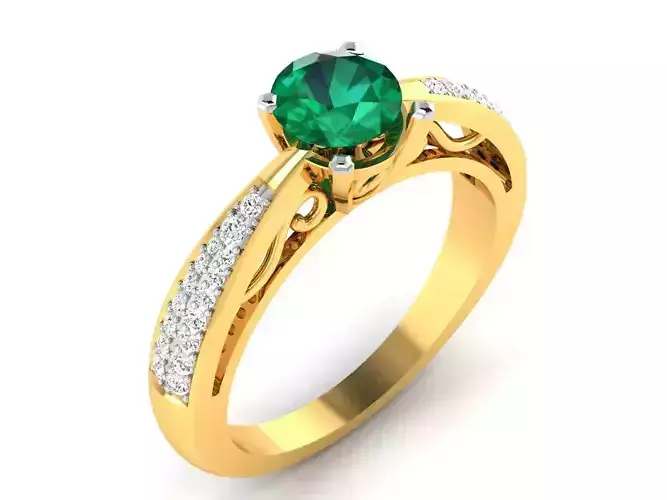 Solitaire ring model 3D print model