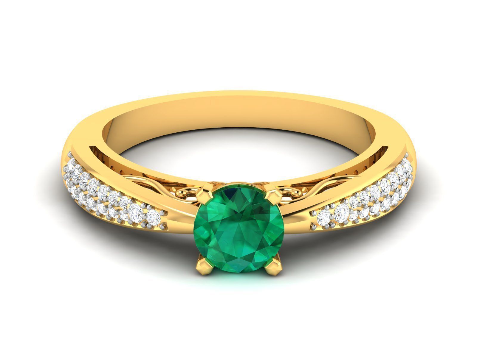 Solitaire ring model 3D print model_11