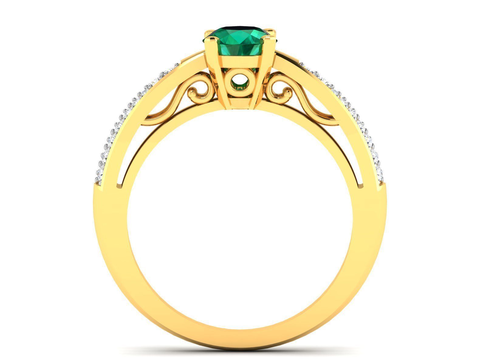 Solitaire ring model 3D print model_7
