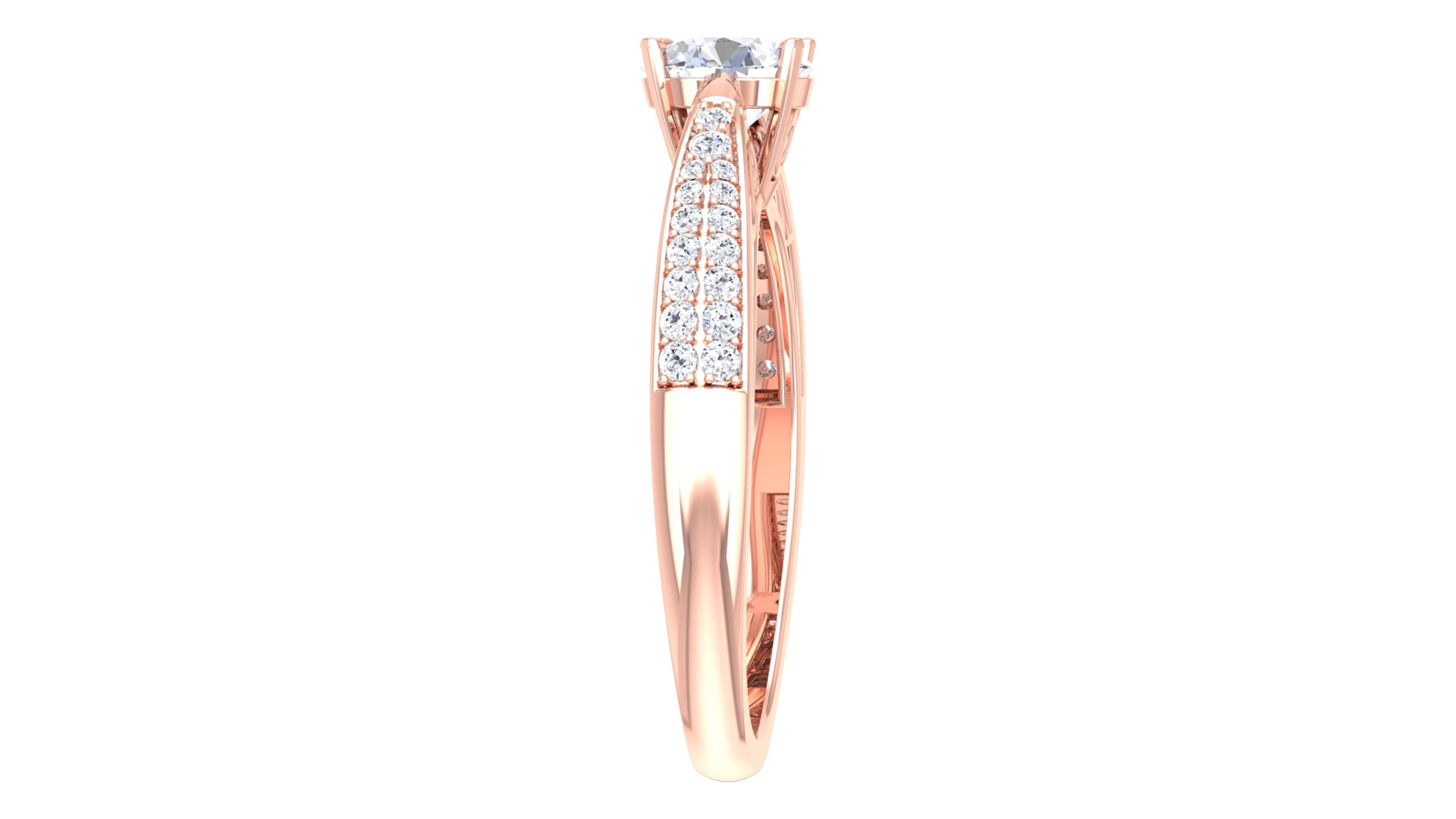 Solitaire ring model 3D print model_5