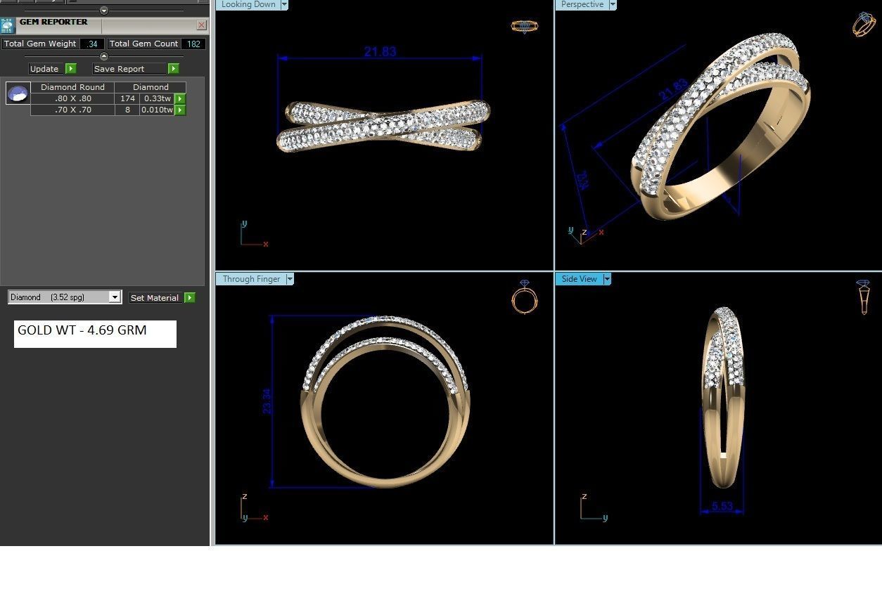 Band ring model 3D print model_3
