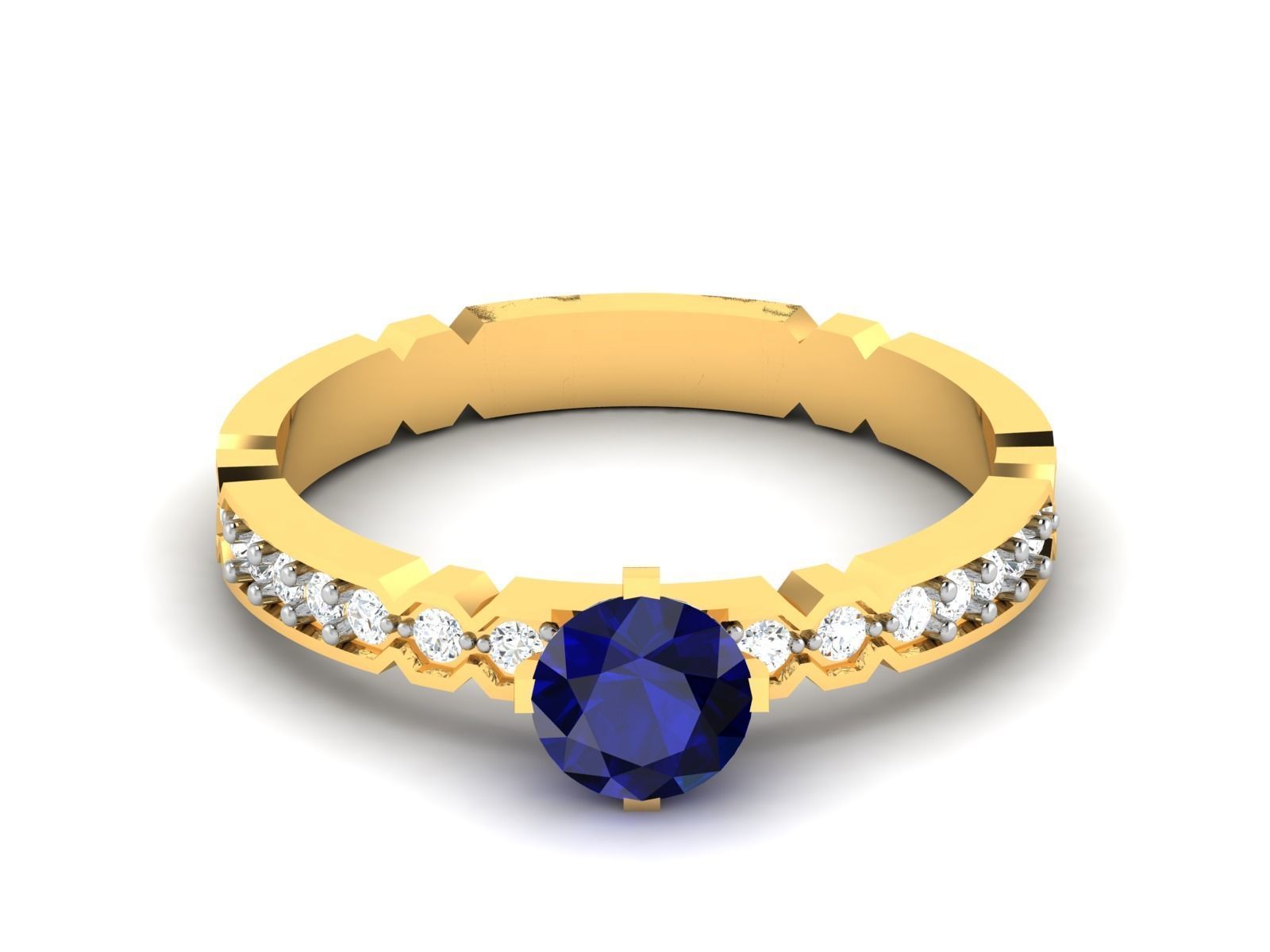 Solitaire ring model 3D print model 3D print model_7