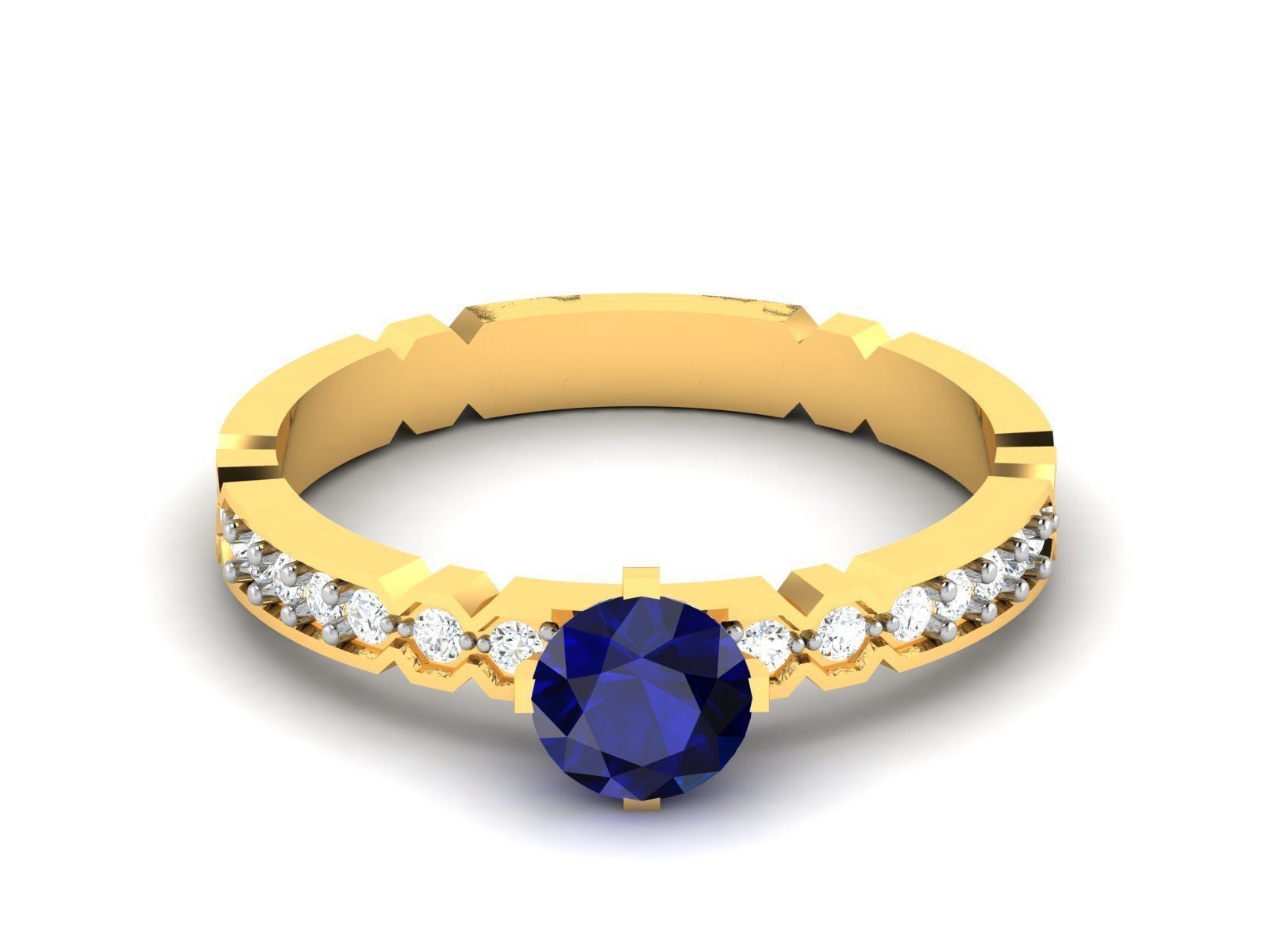 Solitaire ring model 3D print model 3D print model_6