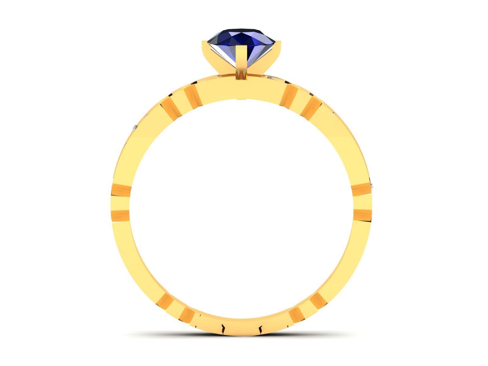 Solitaire ring model 3D print model 3D print model_2