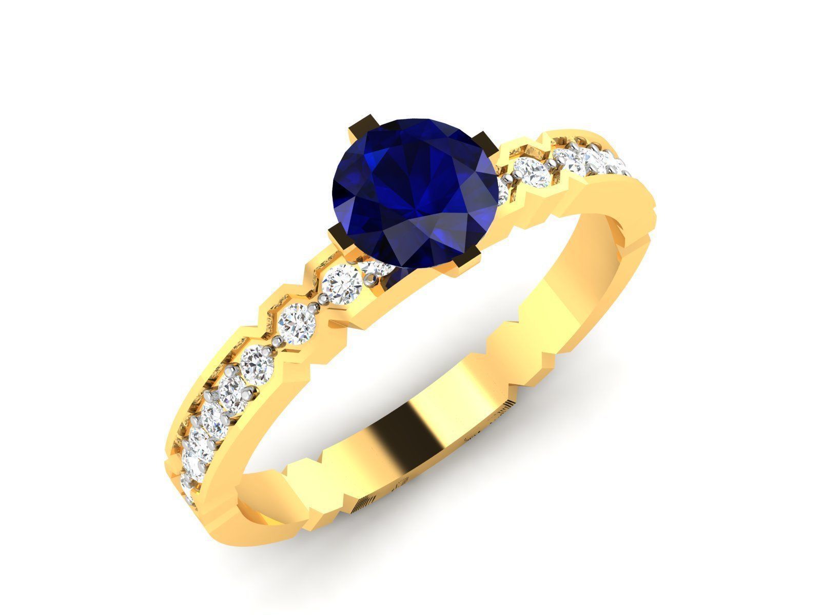 Solitaire ring model 3D print model 3D print model_8