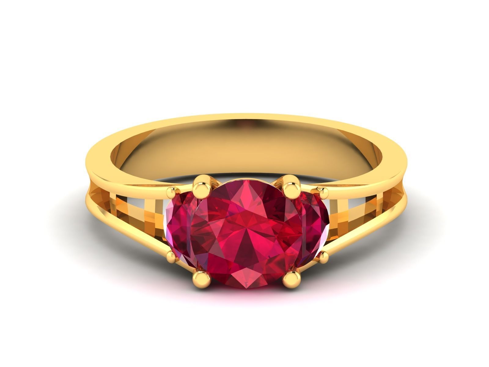 Solitaire ring model 3D print model 3D print model_7