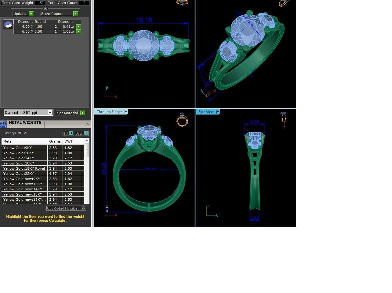 Solitaire ring model 3D print model 3D print model_4