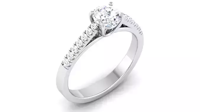 Solitaire ring model 3D print model