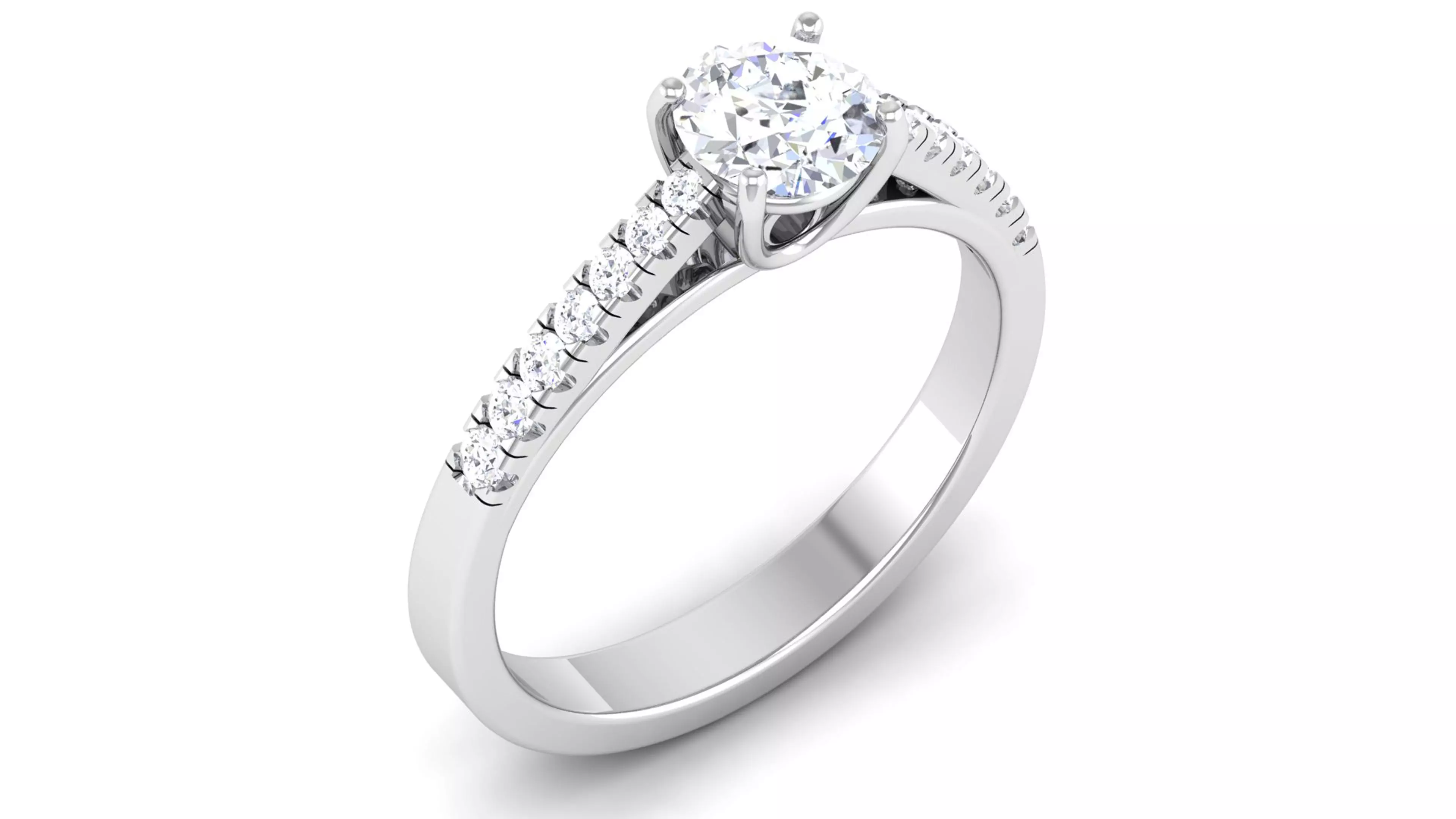 Solitaire ring model 3D print model 3D print model_0