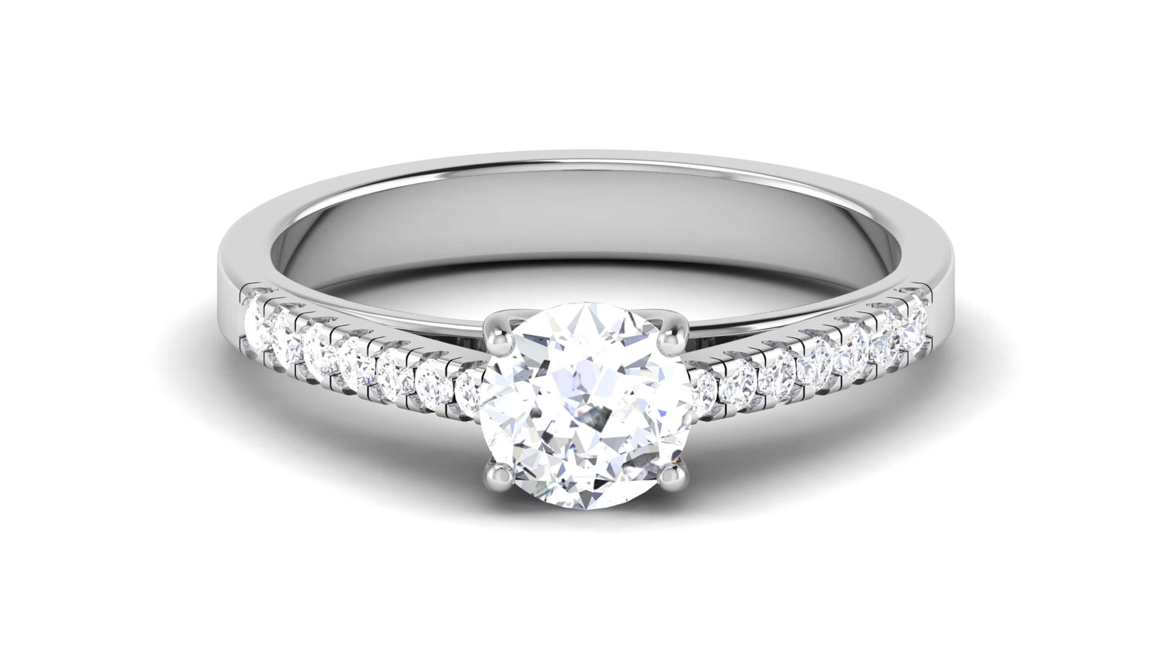 Solitaire ring model 3D print model 3D print model_3