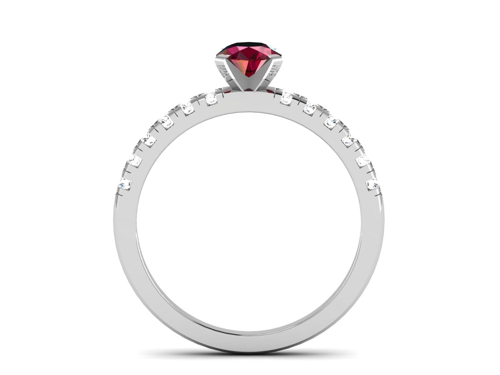 Solitaire ring model 3D print model 3D print model_2