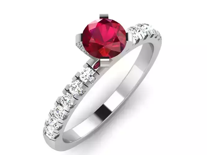 Solitaire ring model 3D print model