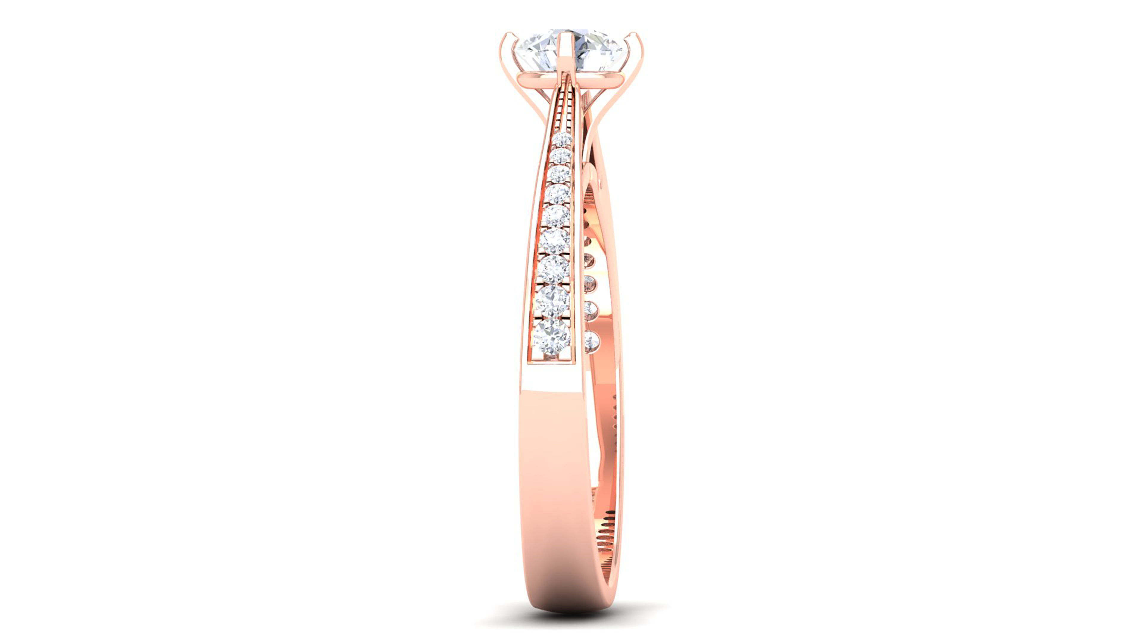 Solitaire ring model 3D print model 3D print model_2