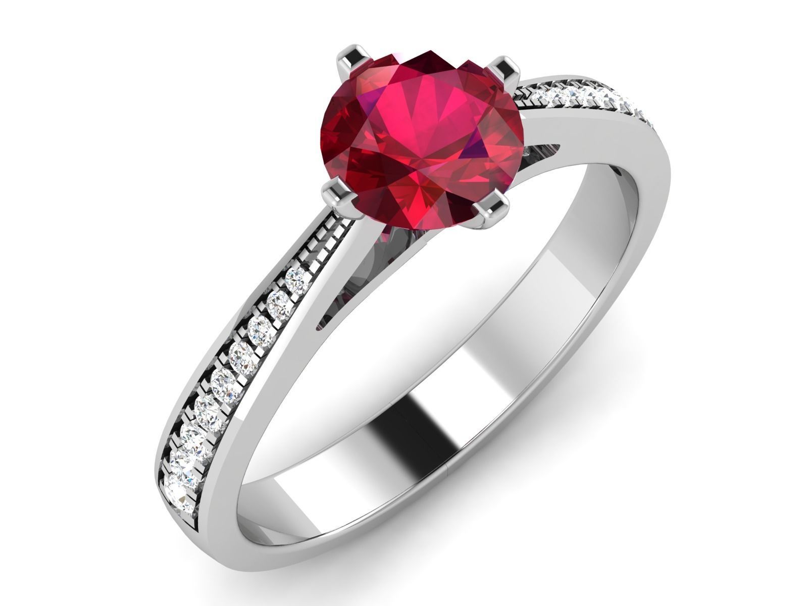 Solitaire ring model 3D print model 3D print model_12