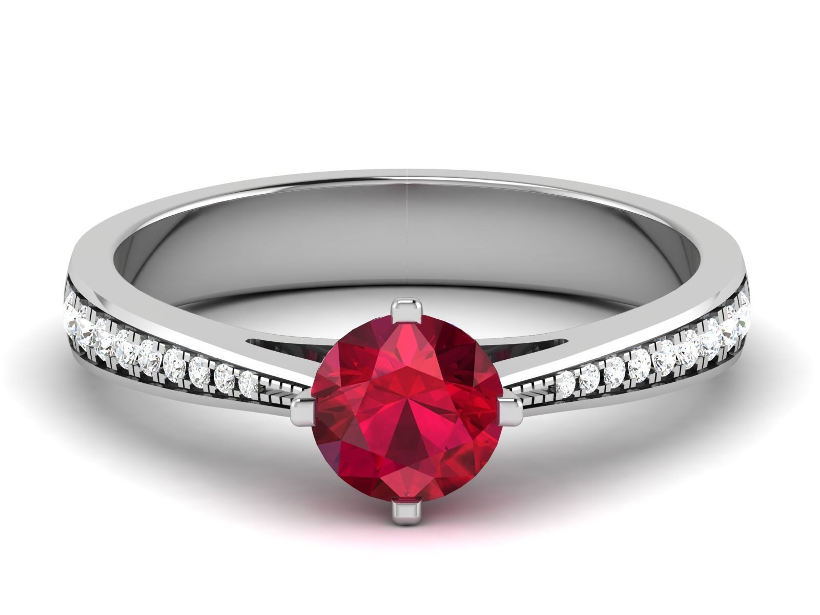 Solitaire ring model 3D print model 3D print model_10