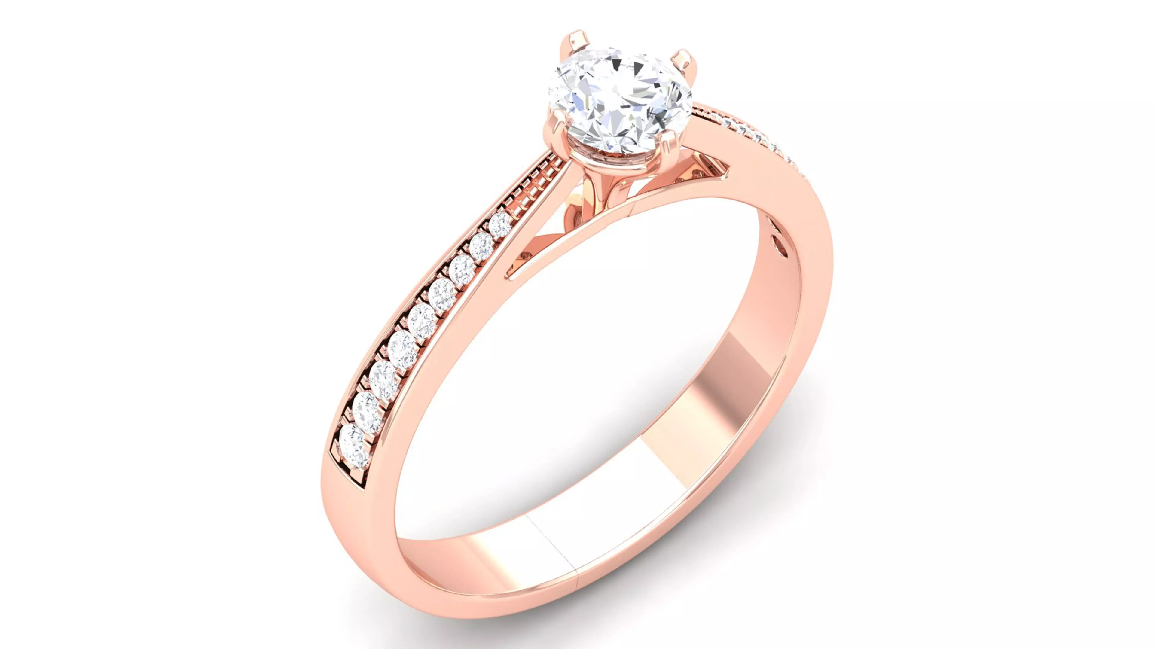 Solitaire ring model 3D print model 3D print model_0