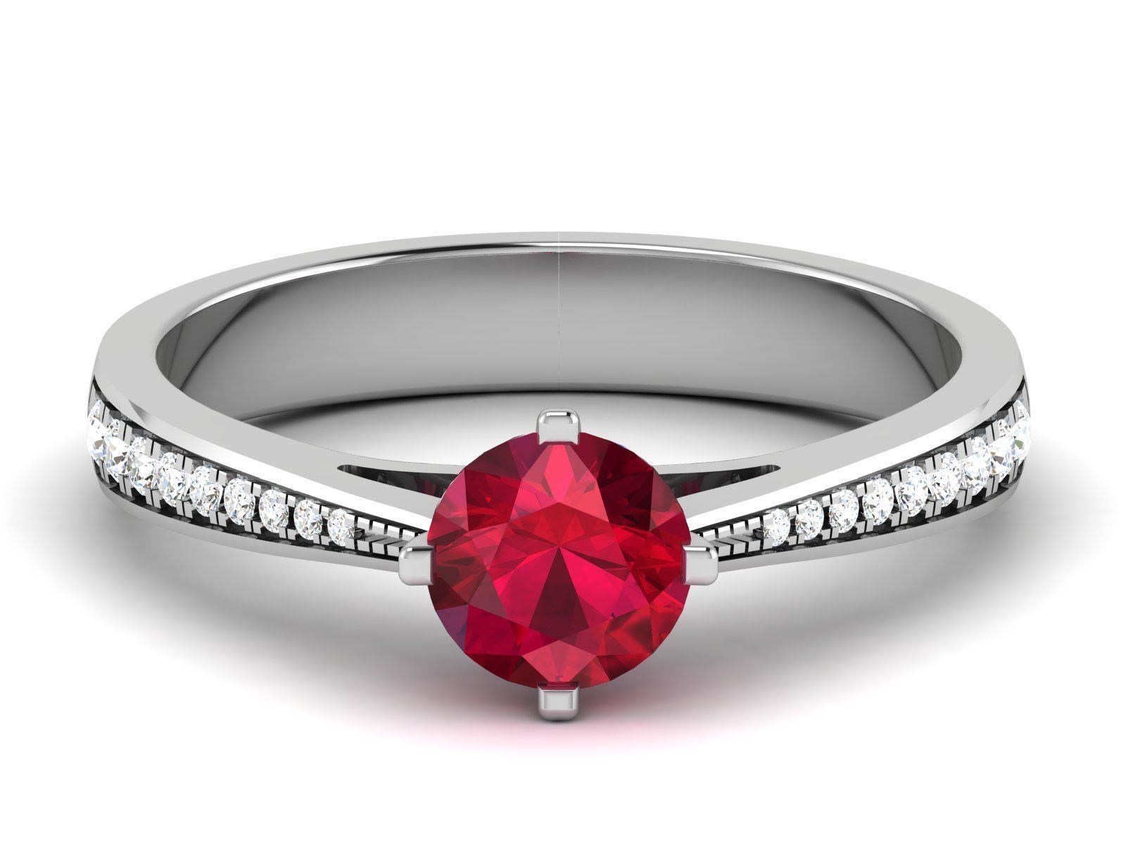 Solitaire ring model 3D print model 3D print model_9