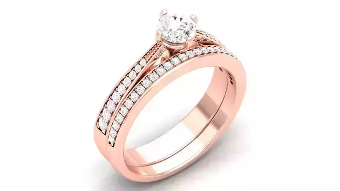 Solitaire ring model 3D print model