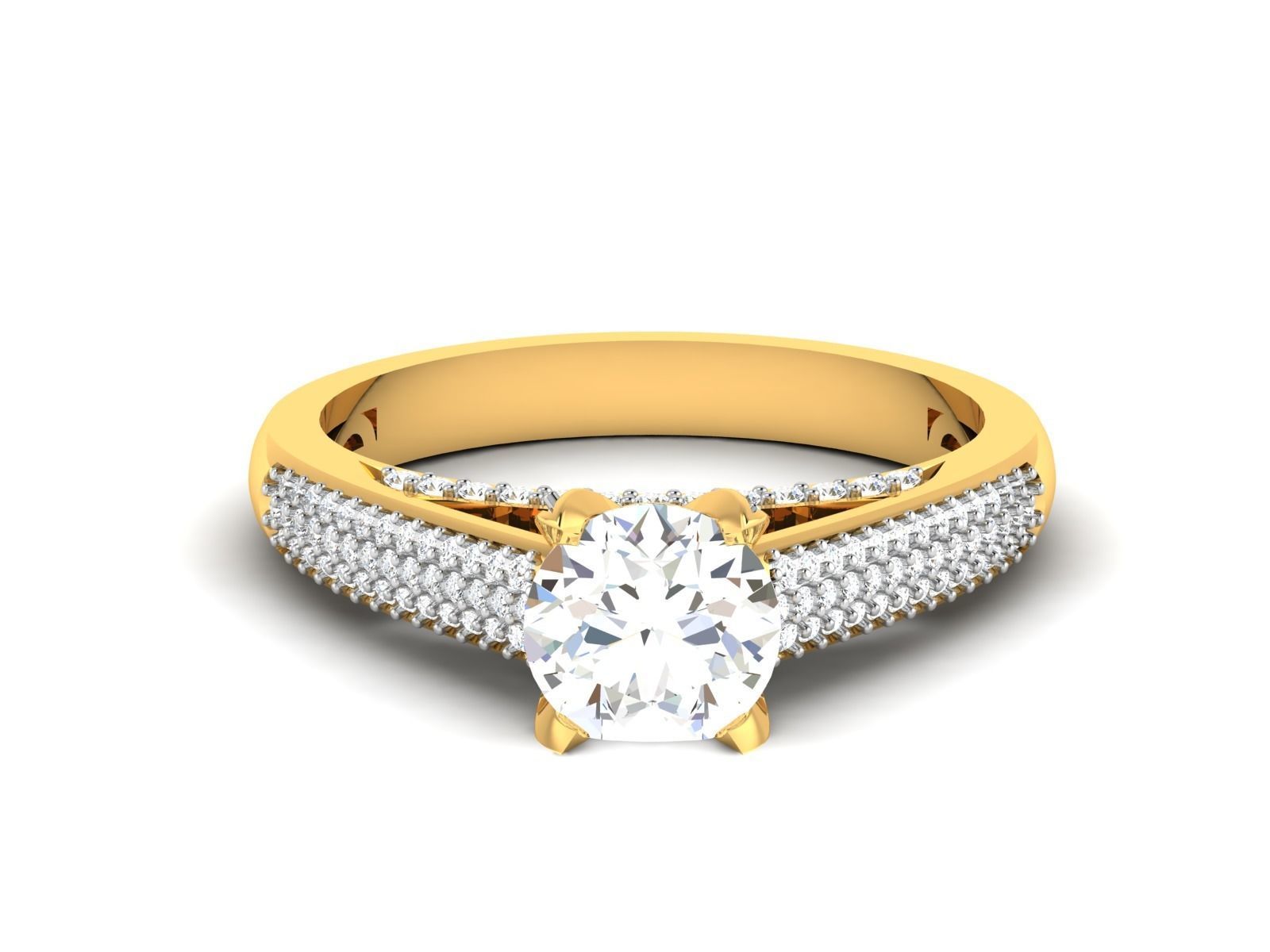 Solitaire ring model 3D print model 3D print model_12
