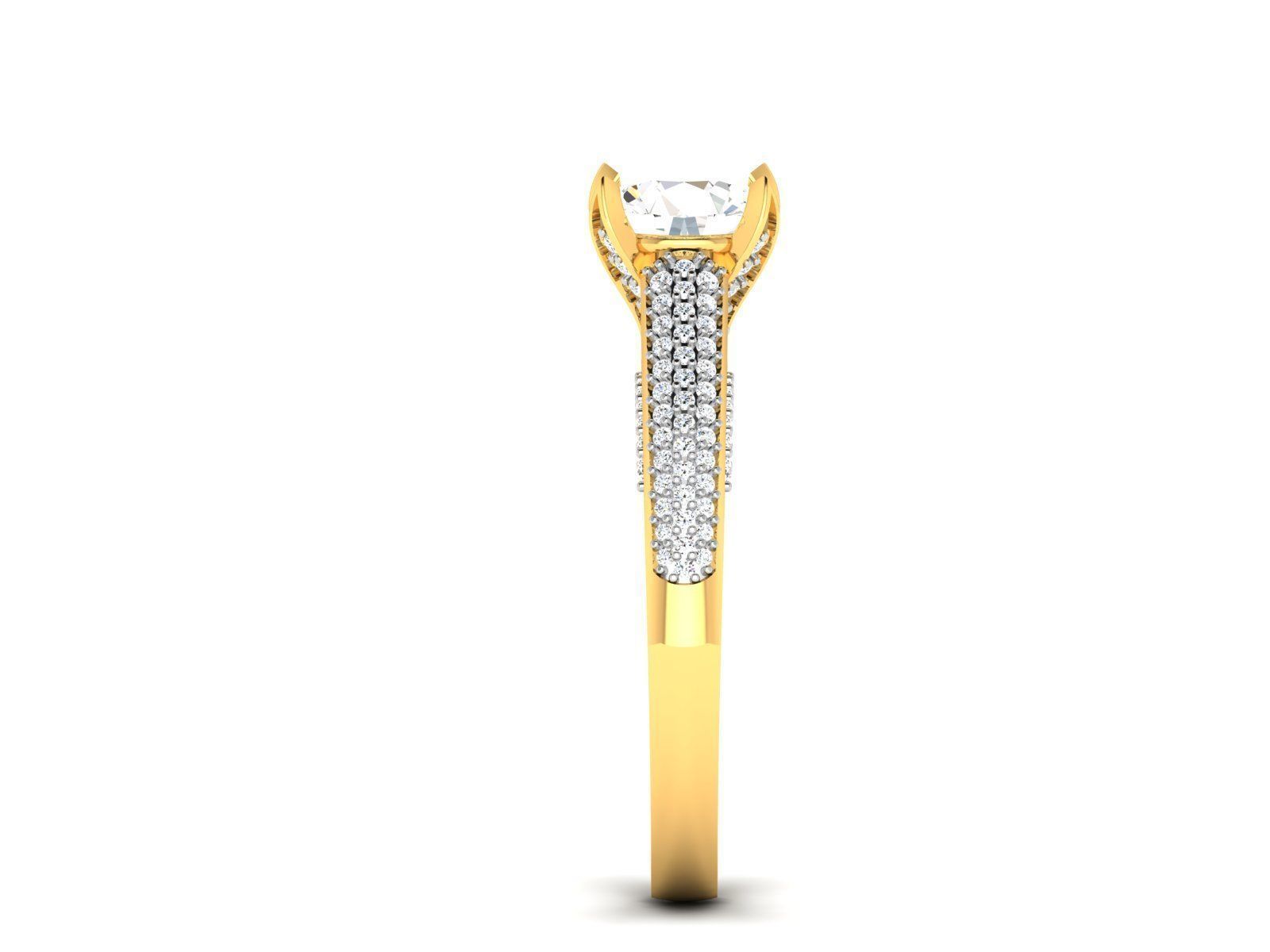 Solitaire ring model 3D print model 3D print model_9