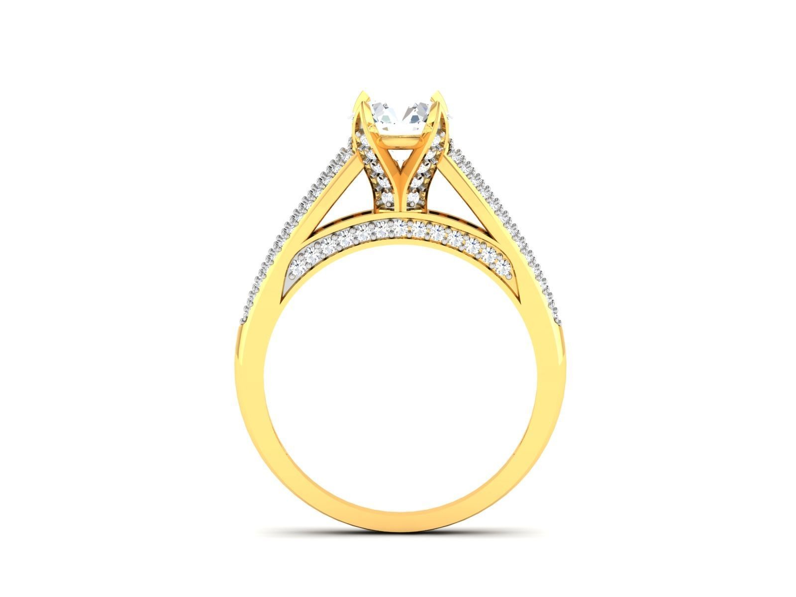 Solitaire ring model 3D print model 3D print model_8