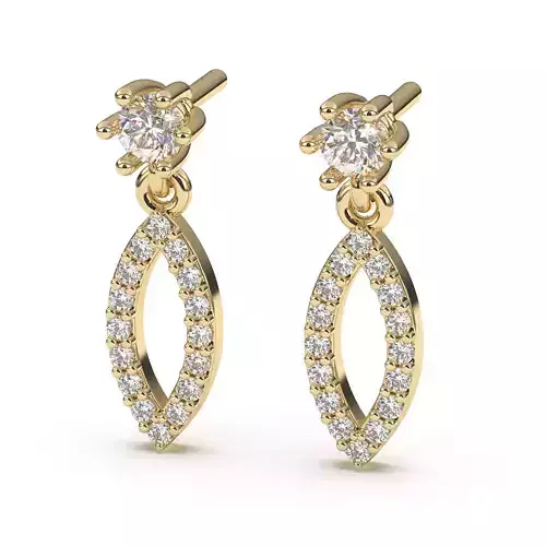 Leverback Diamond Earrings 3D print model