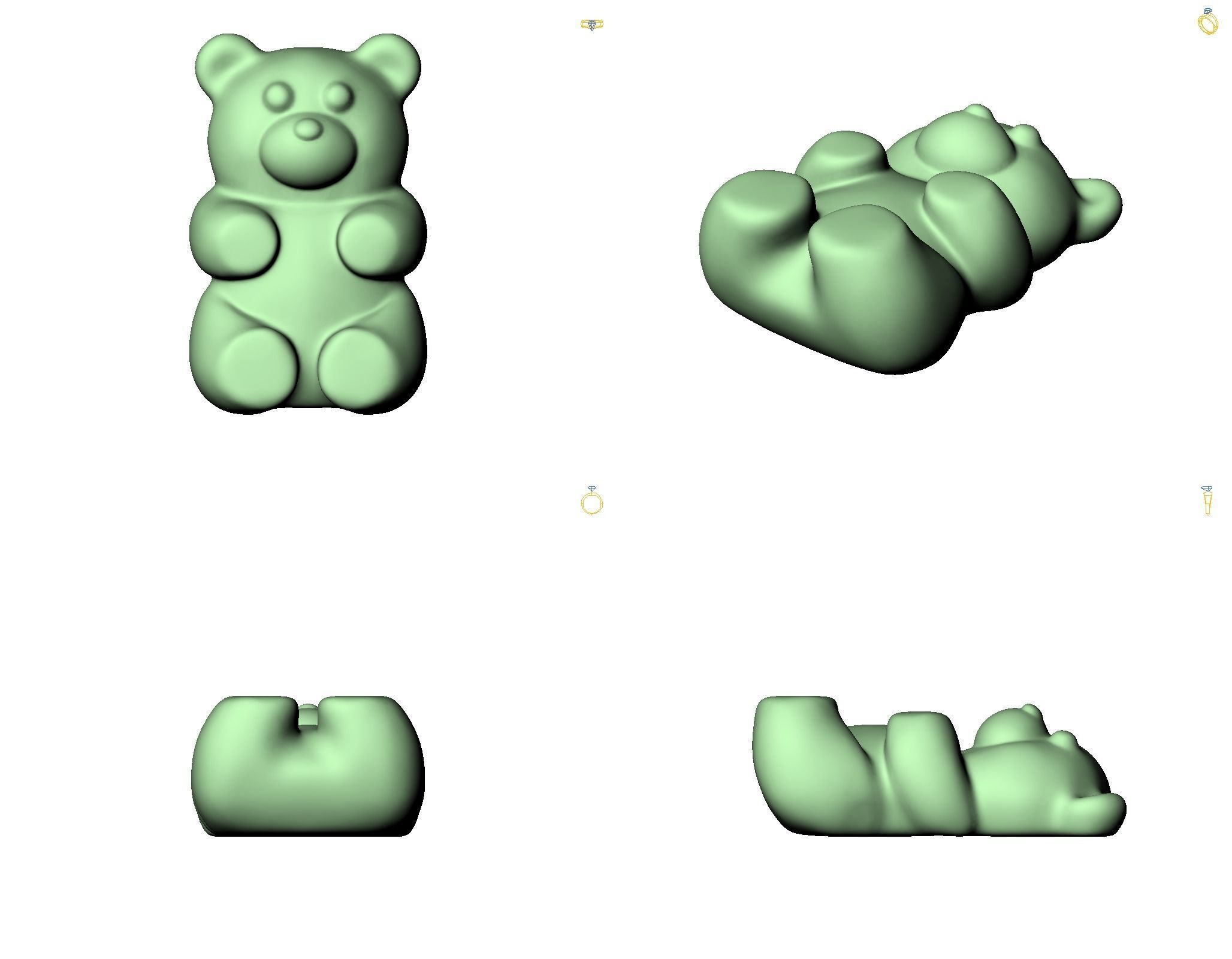 Gummy bear 3D model 3D printable CGTrader