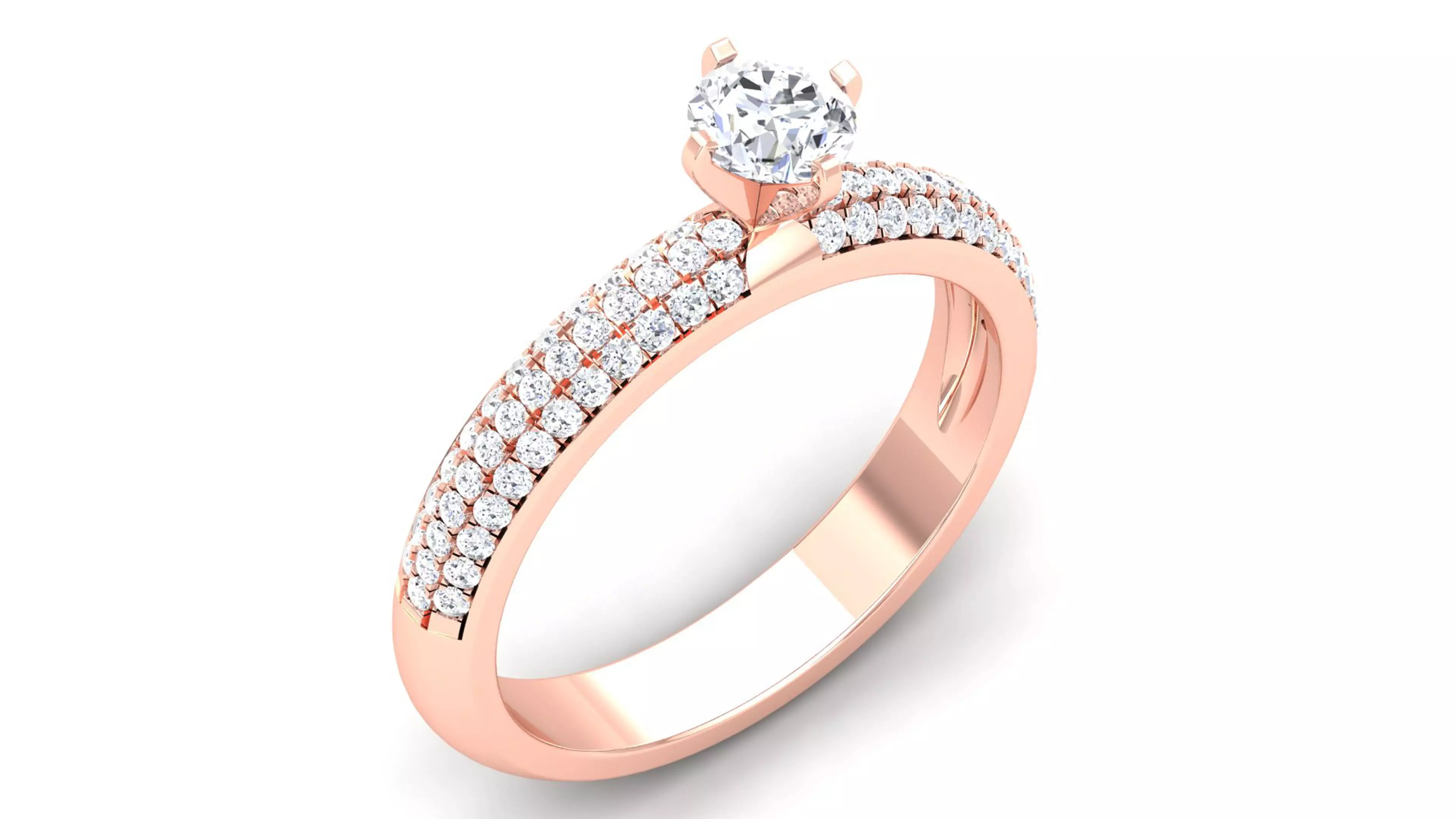 Solitaire ring model 3D print model 3D print model_0