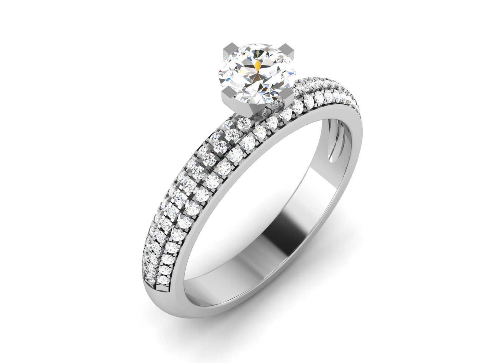 Solitaire ring model 3D print model 3D print model_4