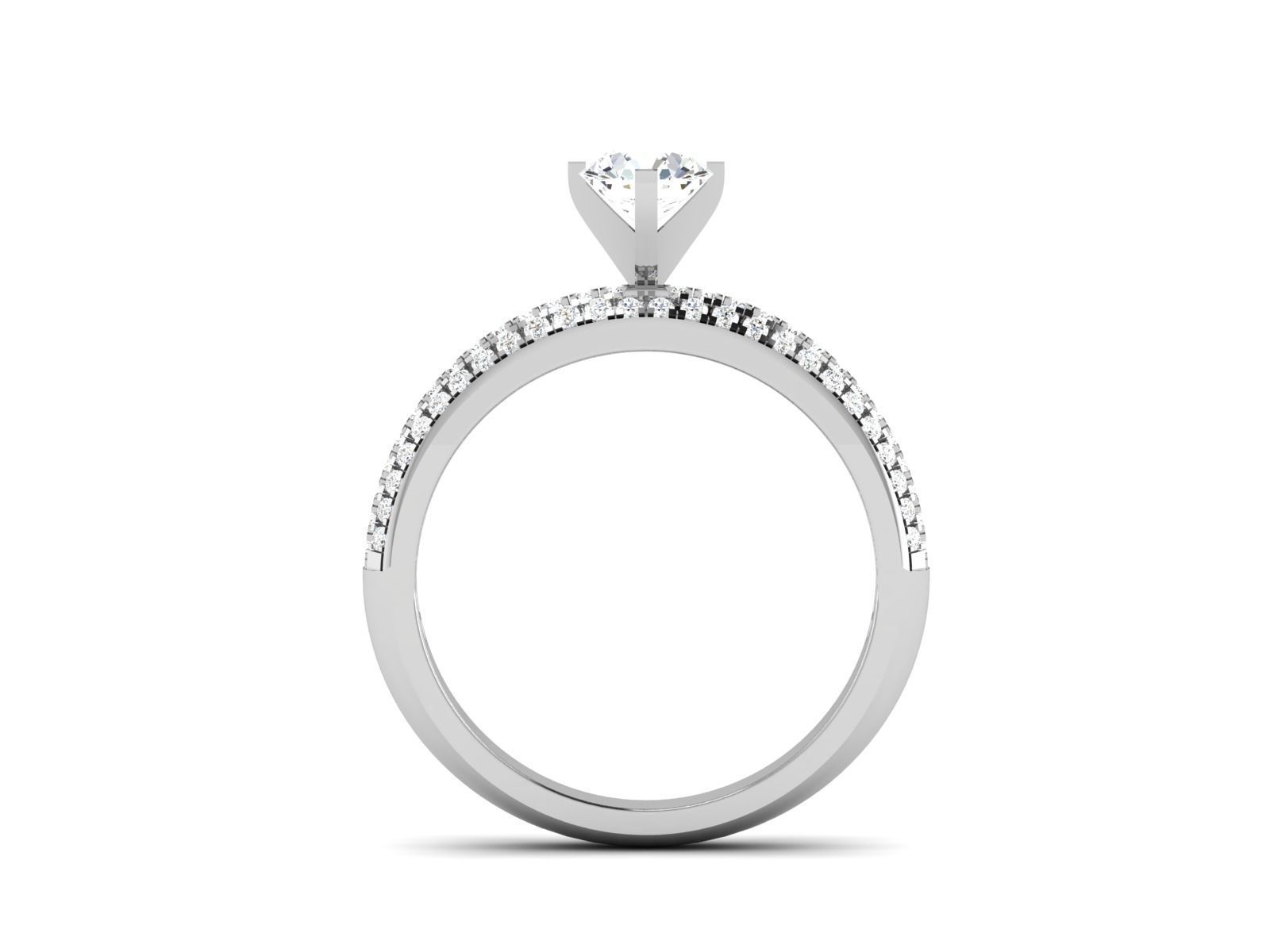 Solitaire ring model 3D print model 3D print model_7