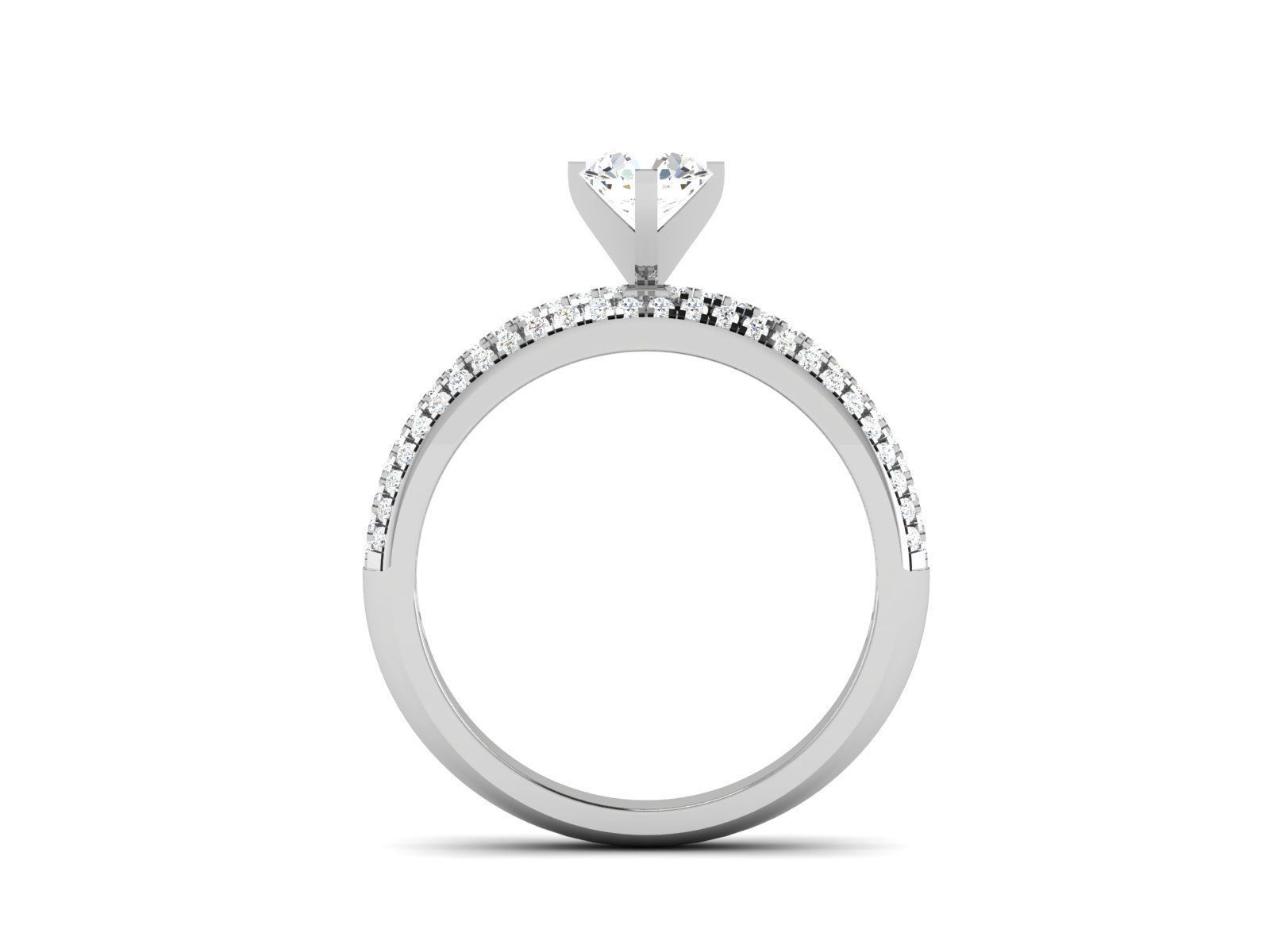 Solitaire ring model 3D print model 3D print model_6