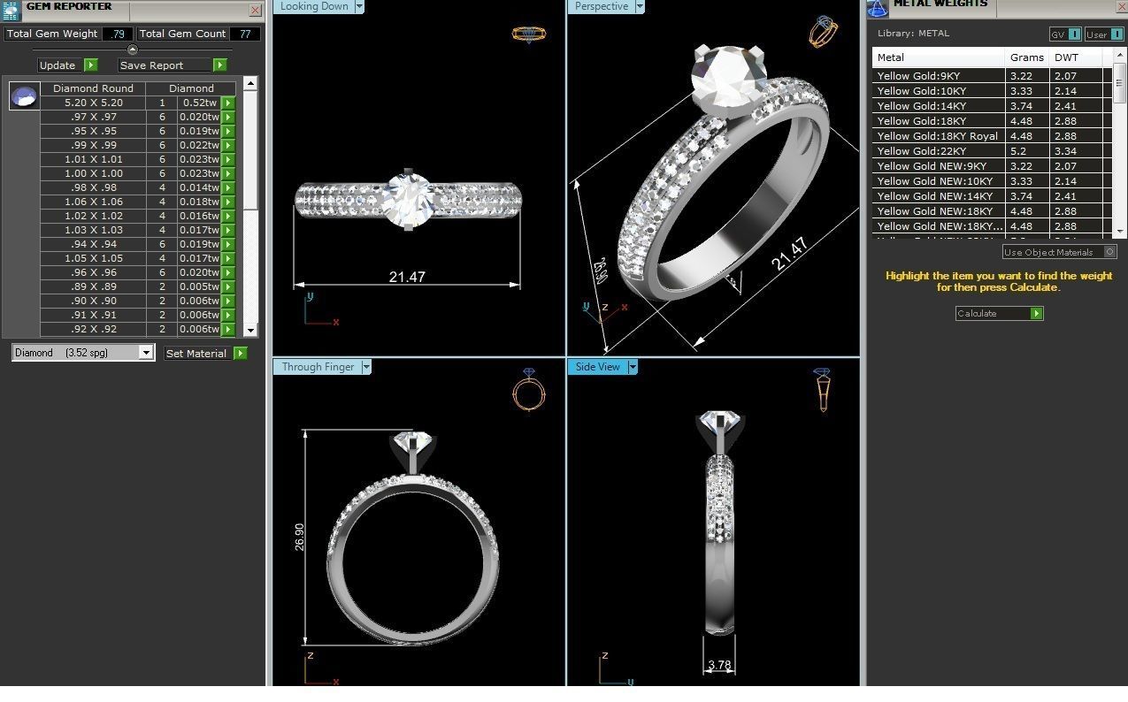 Solitaire ring model 3D print model 3D print model_12